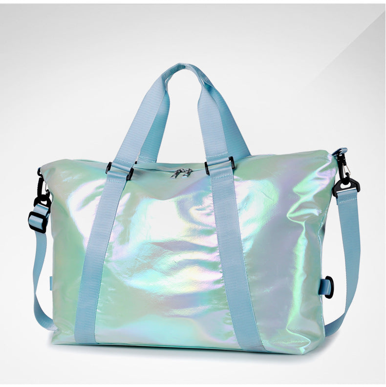 Cross-border new gradient color travel bag women's European and American short-distance waterproof folding luggage bag portable shoulder gym bag