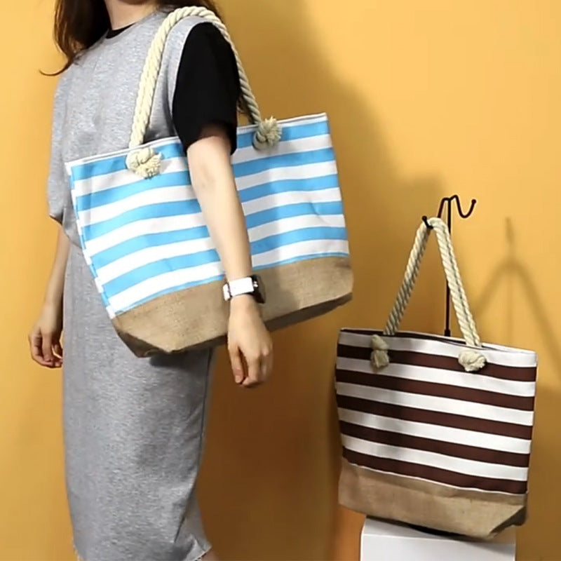 Striped Casual Large Capacity Bag