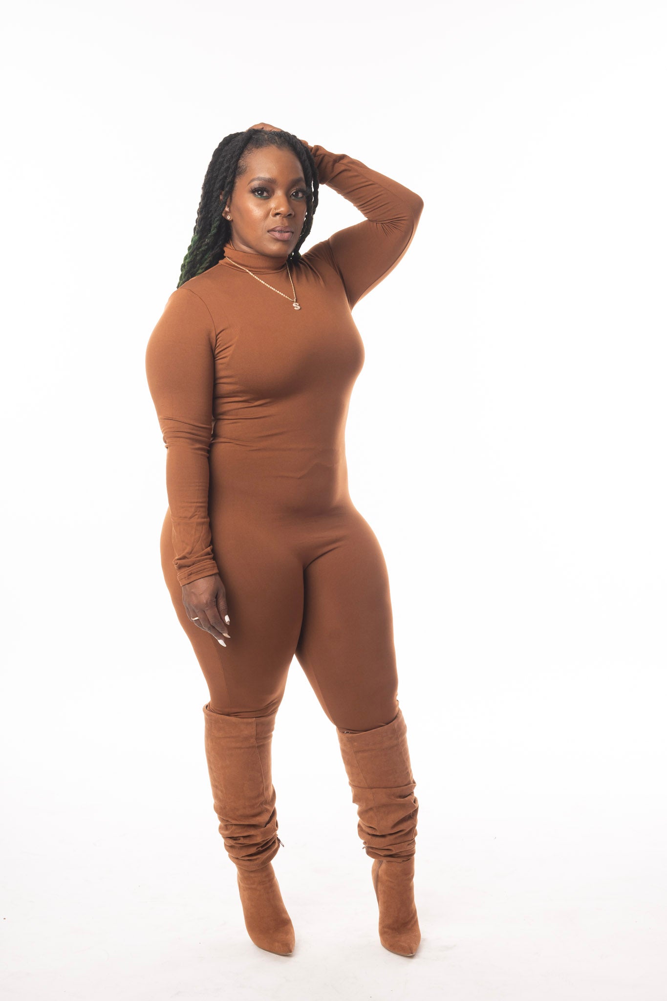 Brown long sleeve body suit