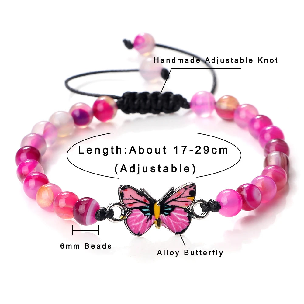 Hot Black Pink Butterfly Bracelet