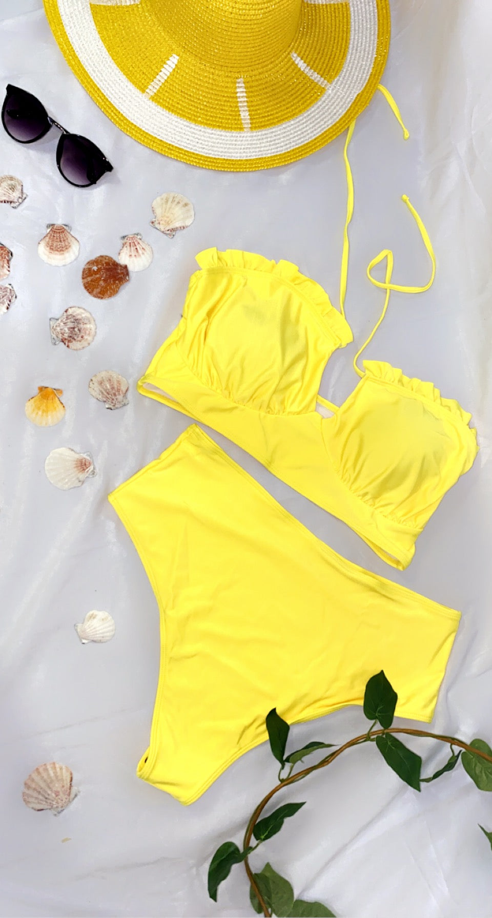 Yellow Two piece Plus size