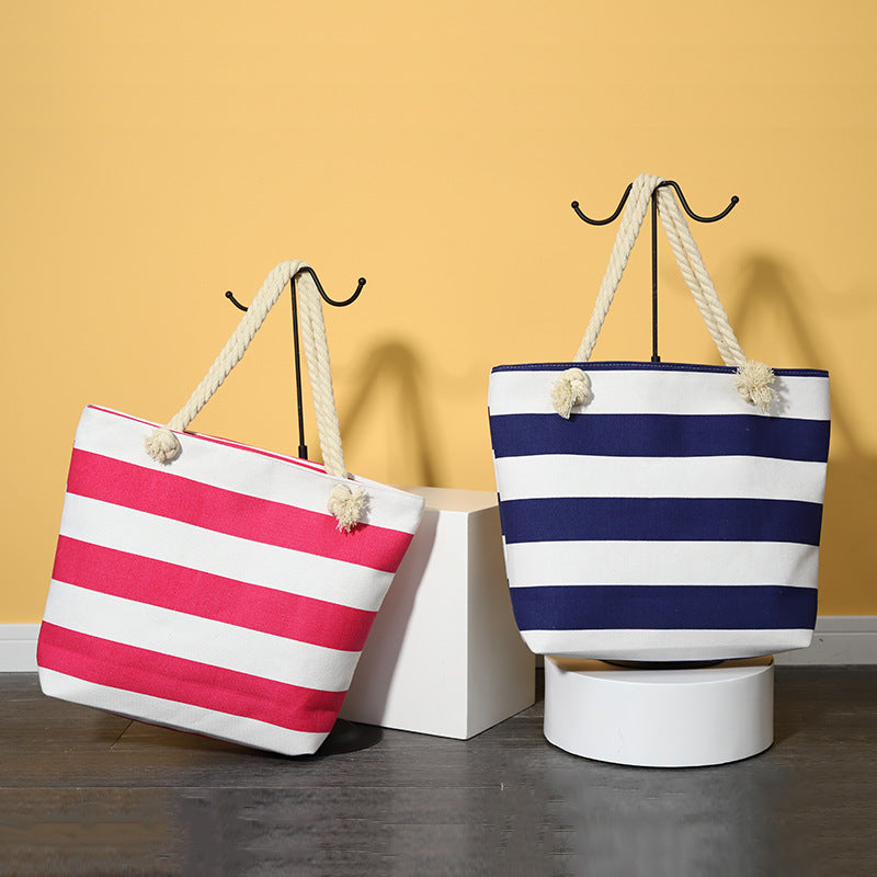Striped Casual Large Capacity Bag